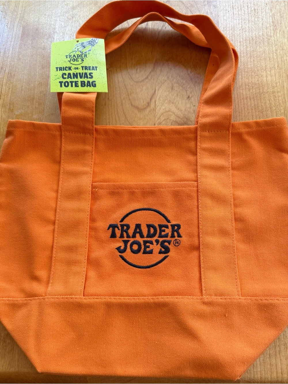 NWT Trader Joe’s Halloween Orange Canvas Tote Bag